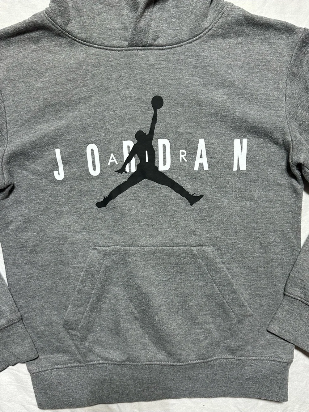 Jordan Gray Hoodie with Black Jumpman Logo